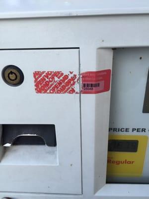 Every single pump at this gas station have us a broken seal.