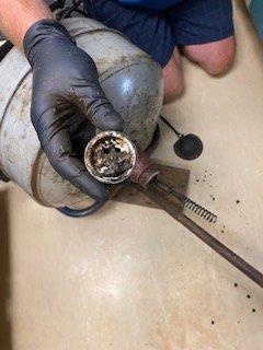 Cap from Commercial sink cleanout- grease build up