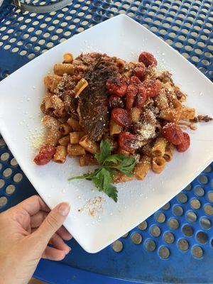 Braised short rib with pasta