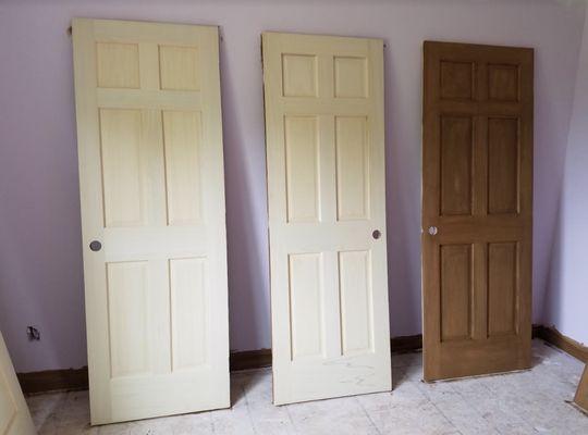 Stain, steal, and varnish raw wood doors