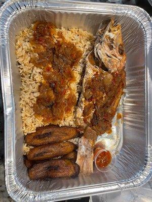 Liberian Dry Rice and fish Red snapper