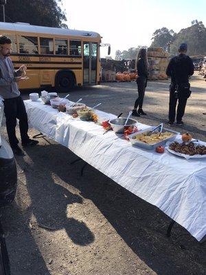 After a ride through The City and San Mateo County we were treated to homemade salads and snacks at our first stop on the coast!