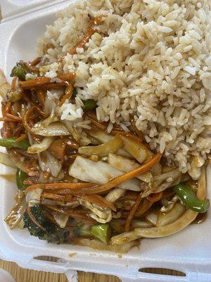 Hunan vegetables with rice.