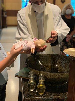 Mock Baptism with 2nd Grade