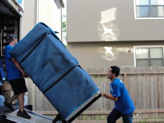 Loading a really big fridge