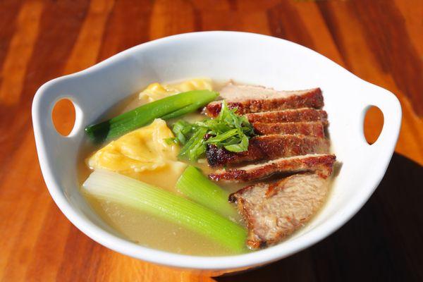 Wanton Soup (wonton soup with a side of BBQ pork)