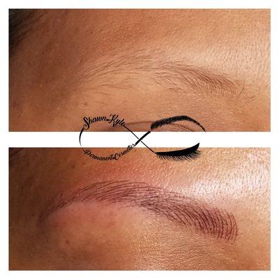 Simply strokes microblading a cosmetic tattoo.