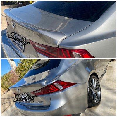 Before and after on the Lexus F sport with Aqua Bead package!