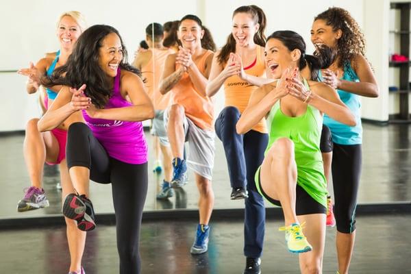 Smiling with friends while sweating to fun dances!