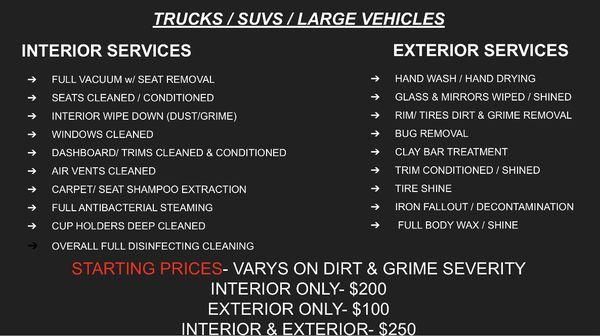 Van / Trucks Pricing