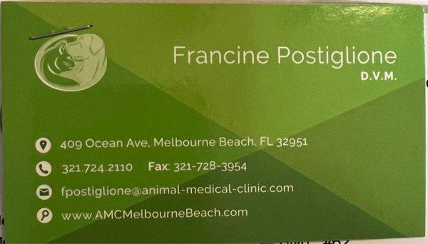 Dr. Fran and the clinic's location and contact information.