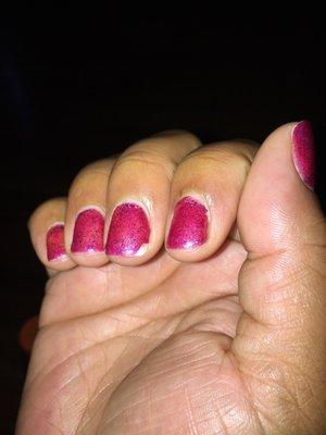 "Gel" nail polish chipped on day 2. It started lifting on the side