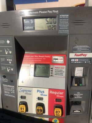 Different prices at different signs while the pump price is higher