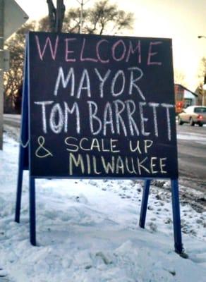 Mayor Barrett paid a visit earlier in the day.