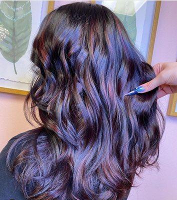 Burgundy balayage by @hairbyreghan.