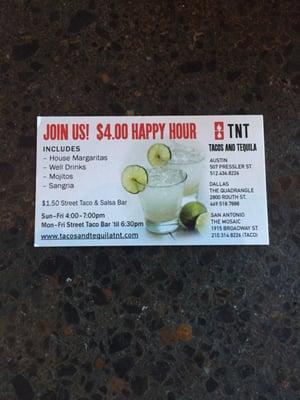 Happy hour specials!