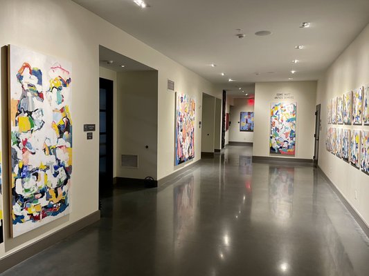 downstairs area which holds conference rooms and the fitness center