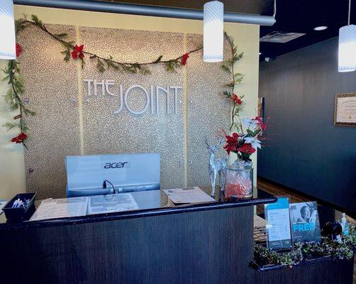 Front Desk Decorated for the Holiday Season!