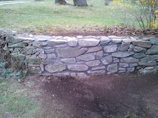 Stone wall repair in Dover, NH