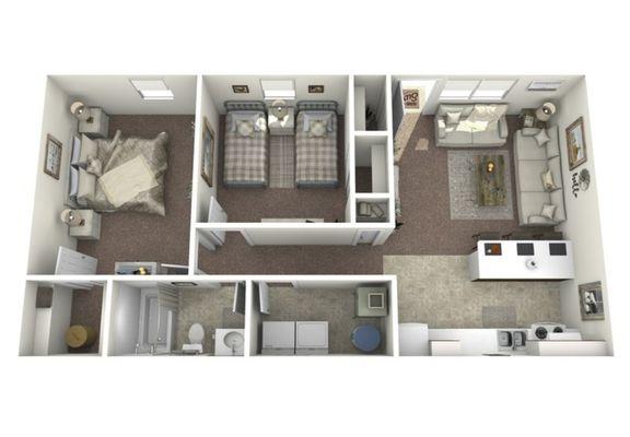 2 Bedroom Floorpan