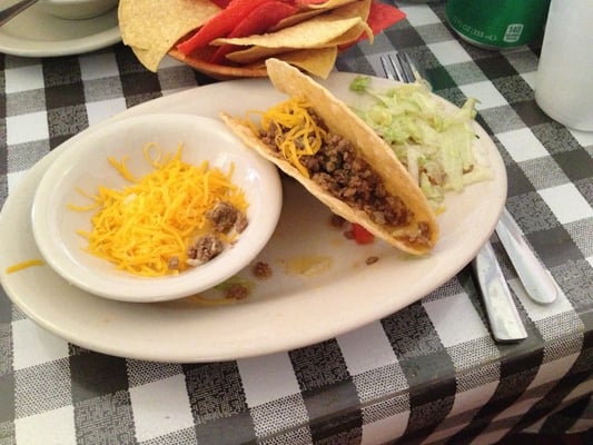 My little one wanted to share a pic of her plate too--crispy taco with everything on the side.