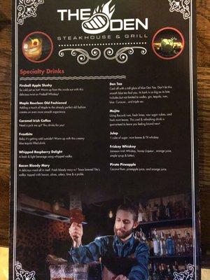 Drink menu