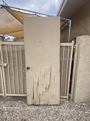 Replaced this customers side garage door ( this is the old door)