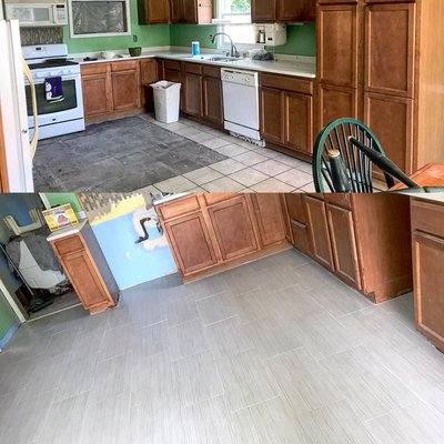 Tile flooring Before & After