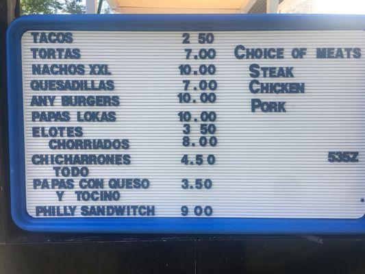 Mr gordito menu