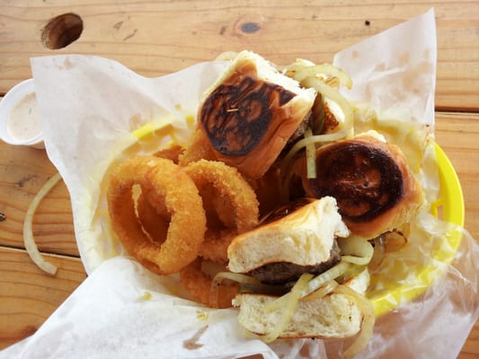 Sliders with onion rings