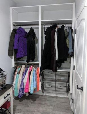 Mudroom and coat closet storage