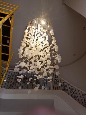 Custom Roche Boboi Paris chandelier installed with a scaffold. (1/2)