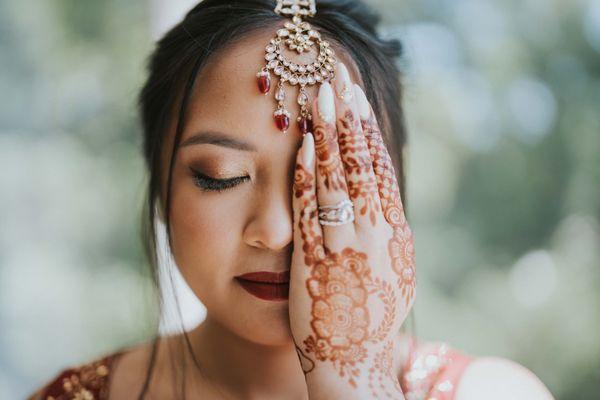 Beautiful Indian wedding! My bride was already naturally beautiful but these colors just gave her beauty life!