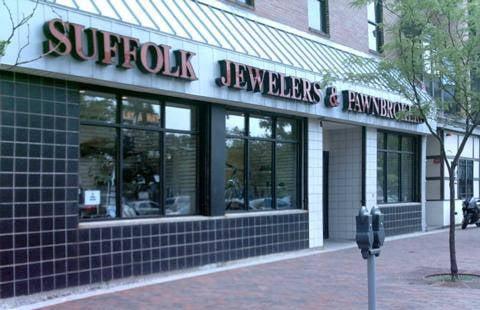 Suffolk Jewelers and Pawnbrokers located at 1888 Washington St (between Lenox St & Newcomb St) in Boston's South End.