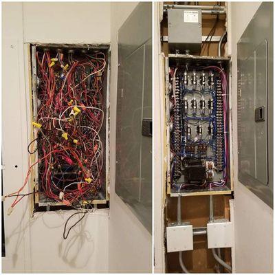 Electric ceiling heat control panel (before and after)