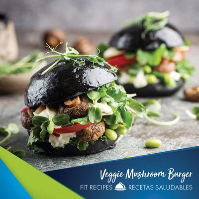 Veggie Mushroom Bun Burger Healthy Diet Keto Diet Recipe - Get Fit 4 Life Weight Loss Clinic