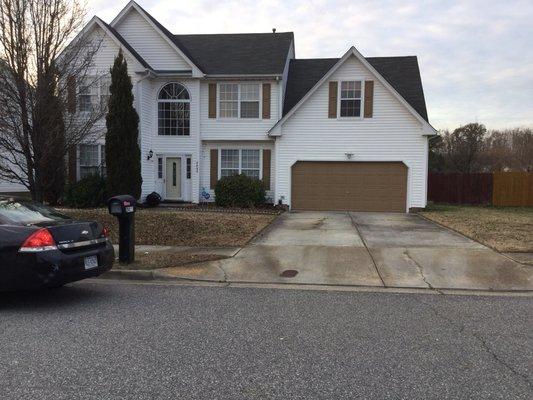 After shutters and garage door was painted