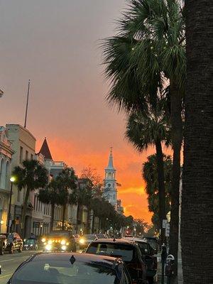 Historic downtown Charleston, SC
St. Micheal's Church Steeple at sunset