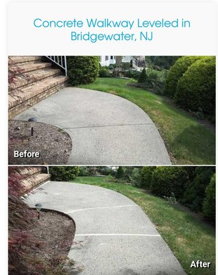 Lifting/Leveling and sealing joints at a front walkway in Bridgewater, NJ