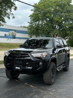 2023 4Runner XPEL PRIME CS Window Tint Installed On All Side Windows And Rear Windshield. PRIME XR Ceramic Front Windshield.