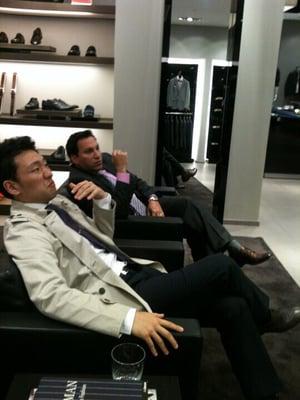 My main Hugo Boss go-to guy at the Woodfield Mall store is Kevin (the white dude)!