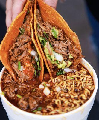 Birria Tacos & Ramen... The perfect combo