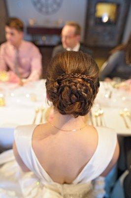 Naomi L. wedding hair done by Lexi at the end of the night.