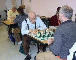 seniors playing chess