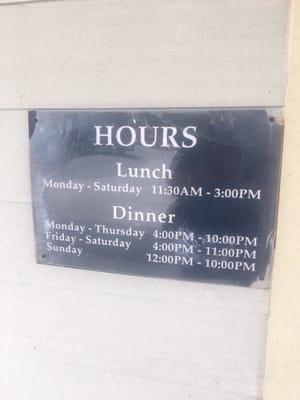 These are their hours.