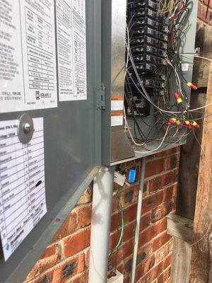 This wiring was done on a excel required service change. I wouldn't hire these guys to do work in my business, home, or anywhere else.