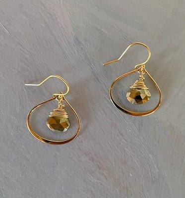 Pyrite Golden Earrings