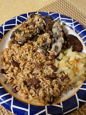 Jerk Chicken lunch special (this is half of the rice)