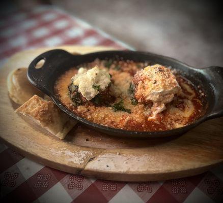 Lamb meatballs with goat cheese