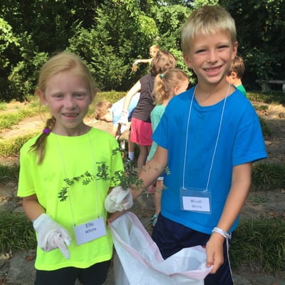 Campers doing a mission project  at Bible Camp 2016.